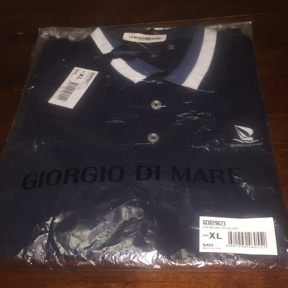 Giorgio Di Mare Men's Polo Shirt Navy Size XL - Picture 1 of 4